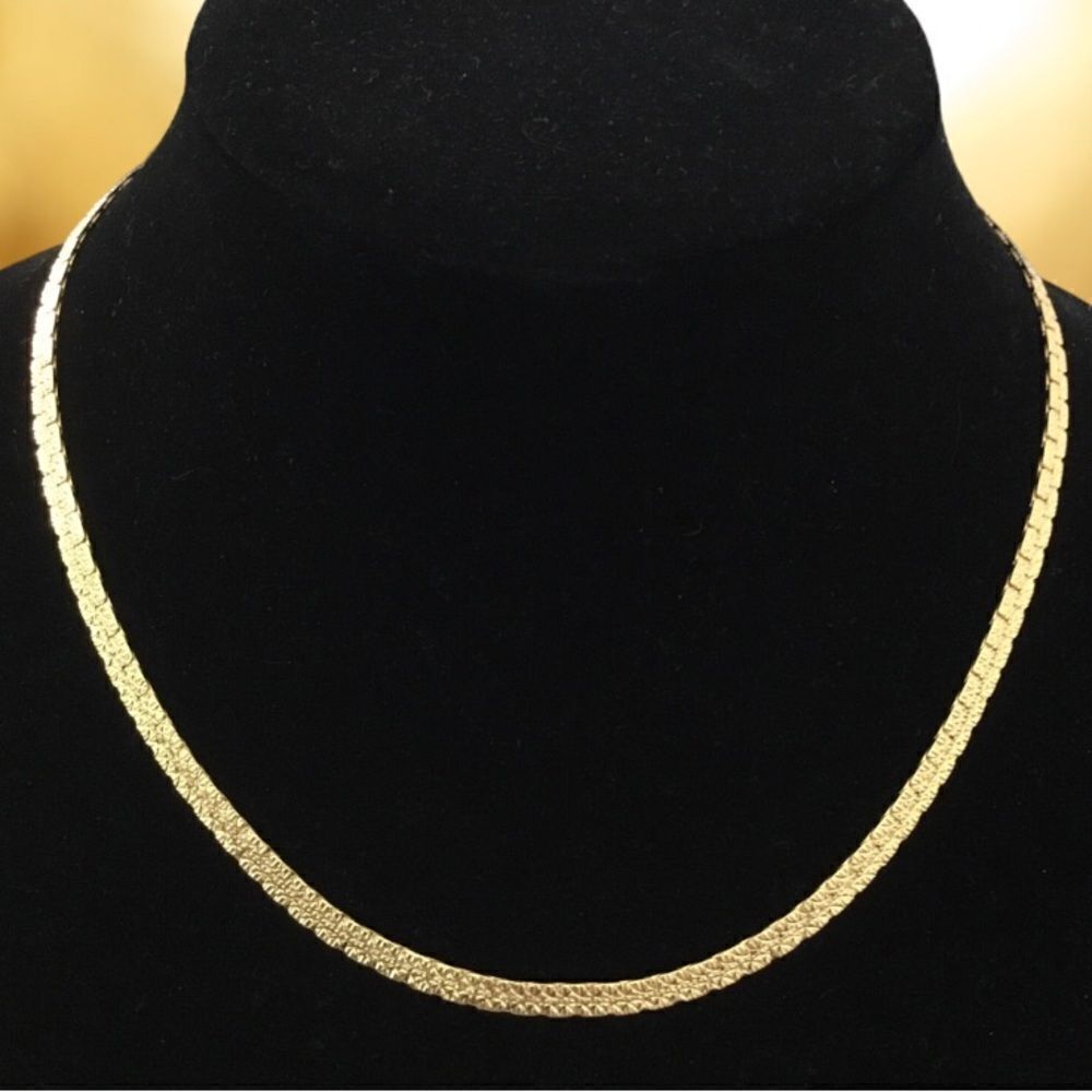 FLAT NUGGET 750 GOLD FILLED CHAIN 18” LENGTH
